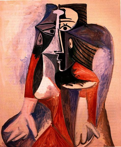 Pablo Picasso Oil Painting Seated Woman Jacqueline Femme Assise